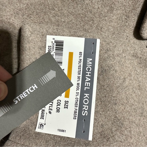 NWT Michael Kors  men’s top coat over car cream wool button stretch slim - Picture 7 of 7